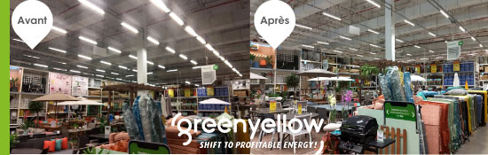 Redesign lumineux complet par GreenYellow pour 22 magasins Leroy Merlin au Brésil